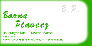 barna plavecz business card